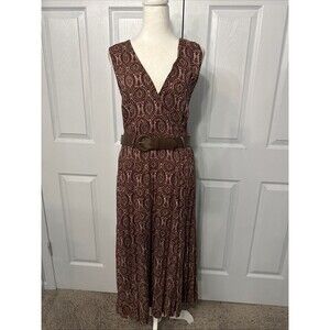 RJ Stevens Vintage Sz 12 USA Sleeveless Country Wrap Cowgirl Belted Paisley Maxi